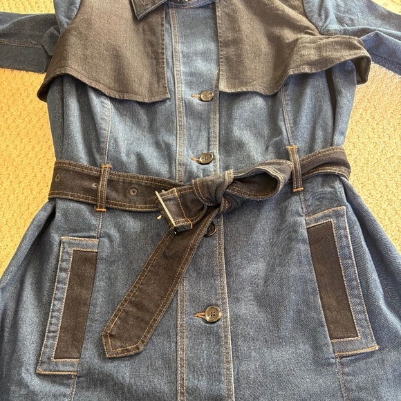 Christian Siriano Gloria Vanderbilt Denim Trench jacket 6 - Picture 12 of 16